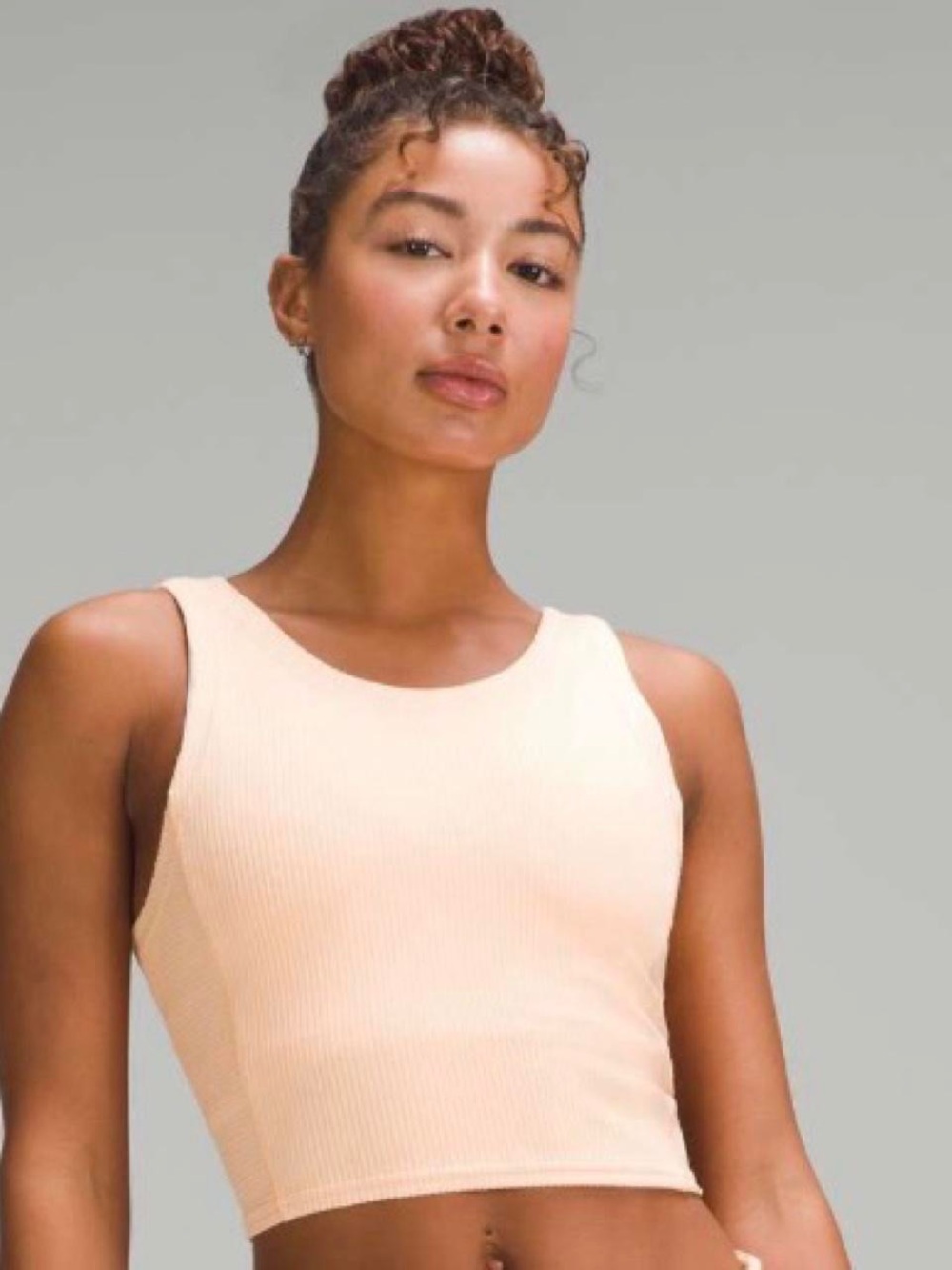 LULULEMON Ribbed Tank Crop Top in Light Pink- Women Size 10